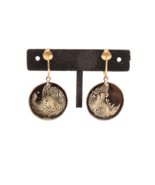 Handmade Enamel on Copper Clip On Earrings Vintage New - $9.49