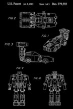 1985 - F1 Dasher - Powerdashers - Transformers Robot - Patent Art Poster - £7.98 GBP