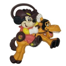 Disney Mickey Mouse on Horse with Lasso Magnet 1995 Vintage Orange Collectible - $14.84
