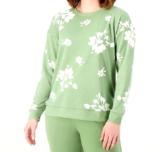 Cuddl Duds Lightweight Comfort Printed Pullover- GREEN FLORAL, Medium - £20.62 GBP