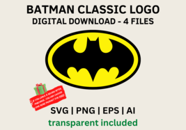 BATMAN SVG, batman classic logo, bat man sign, batman logo svg, batman symbol - £1.55 GBP