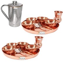 Prisha India Craft  Set of 2 Dinnerware Traditional 100% Pure Copper Dinner Set  - £116.29 GBP