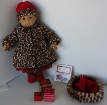 bitty baby American Girl Holiday Outfit Brown Satin Skirt Leopard Jacket... - $59.39
