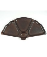 Cherry Wood Appetizer Condiment Nut Tray Dish Fan Shape 4 section Asian ... - €30,09 EUR