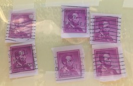 4 cent lincoln stamp purple circa 1951 to 1960 {6 stamps} - £33.52 GBP
