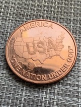 USA 1 A.V.D.P. Ounce 999 Fine Copper Bullion Coin America One Nation Und... - £8.86 GBP