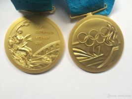 2000 Sydney Olympic &#39;Gold&#39; Medal with Ribbons &amp; Display Stands &amp; Pouch !!!~ - £39.16 GBP