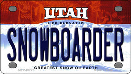 Snowboarder Utah Novelty Mini Metal License Plate Tag - $14.95