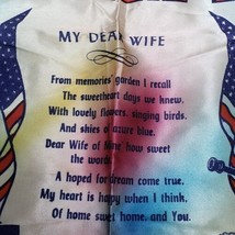 US Army Indiantown Gap, PA My Dear Wife Poem 16&quot; Silk Satin Pillow Cover Fringe - £15.99 GBP