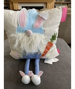 Isaac Mizrahi Easter Bunny Gnome Decorative Pillow 18” X 18” New So Cute! - $37.99