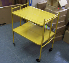 Vintage 1950s Relyon Yellow Folding Serving / Tea Service Cart w shelf - £77.67 GBP