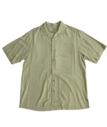 Tommy Bahama Men Shirt Catalina Twill Short Sleeve 100% Silk Green M - $34.87