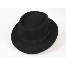Men's Broner Wool Hat Pork Pie Telescope Crown STOUT 73-701 Black image 2