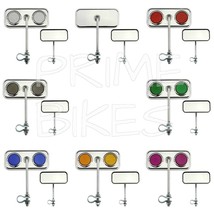 ORIGINAL Chrome Rectangle Rear View Bicycle Mirror Reflector Lowrider Cr... - $9.89