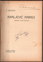 1907 Benesic Ante Kraljevic Marko Drama Prince Play Theatre Serbia Medieval Hero - £123.03 GBP