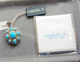 Samuel B Sterling Sleeping Beauty Turquoise Pendant New With Tags - $150.00