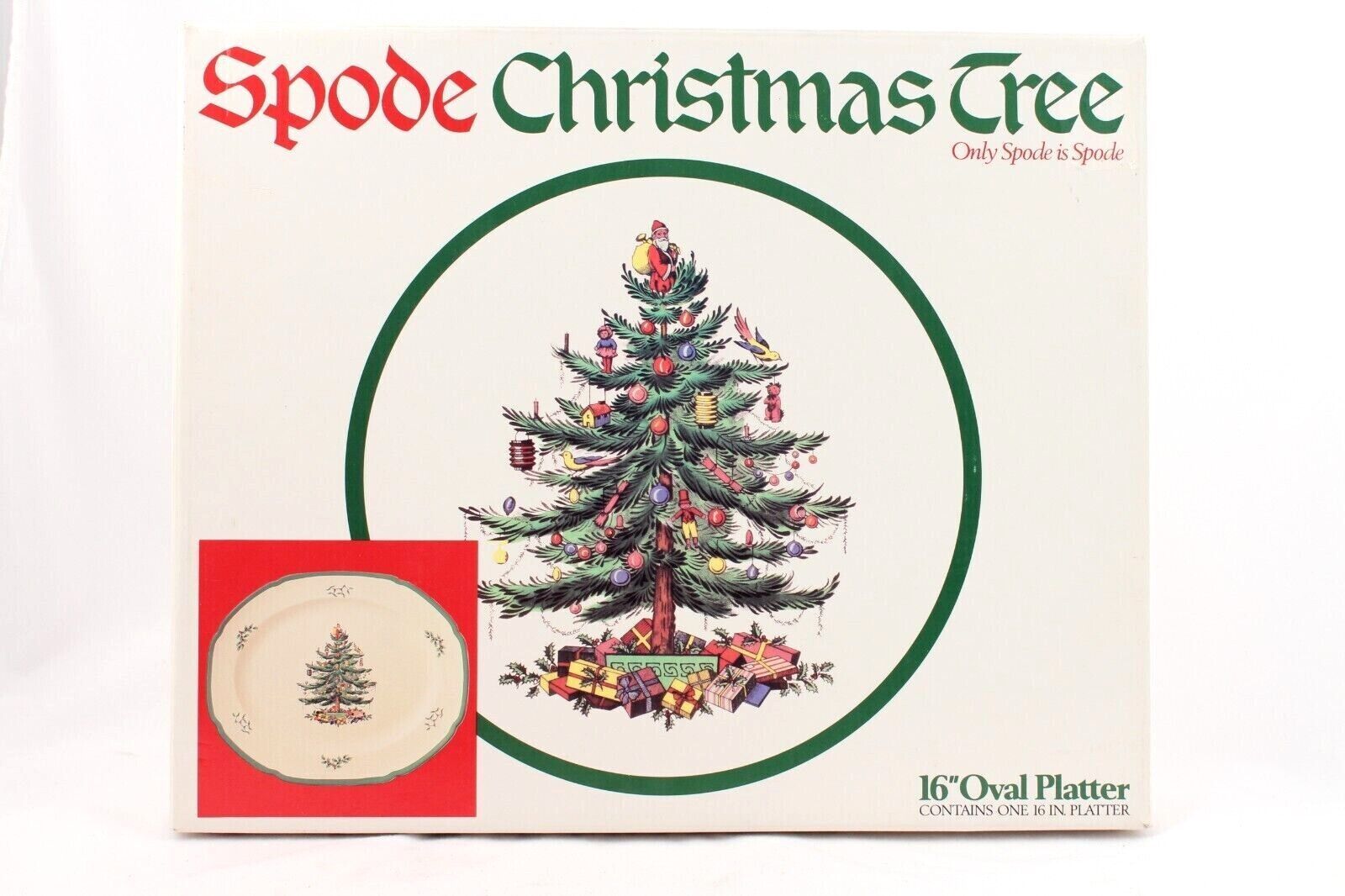 Primary image for Spode Christmas Tree 16 Inch Oval Platter with Box Made in England S3342-U