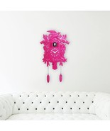 Pink Cuckoo Clock DIY Art Home Idea Modern Contemporary Rectangular Plastic - $68.30