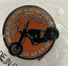 Orange Round 1&quot; Walt Gray Ride Pin 2005 Motorcycle Pinback Wilson Trophy... - $5.89