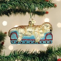 Old World Christmas Sleepy Doodle Dog Glass Christmas Ornament 12596 - £20.81 GBP