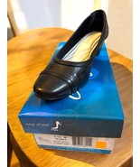 Easy Street Black Croco Women&#39;s Size 6.5M 1.5&quot; Block Heel Shoes Box New - $19.80