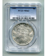 1885 MORGAN SILVER DOLLAR PCGS MS63 NICE ORIGINAL COIN FROM BOBS COINS F... - $89.00