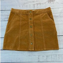 Altar&#39;d State Corduroy Snap Front Mini Skirt Womens XS Camel Pockets Str... - $20.00