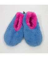 Snoozies Fuzzy Blue &amp; Pink Slippers Non Skid Child Size M 2-3 - $207.14 MXN