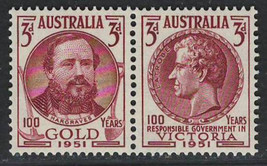 Australia 1951 Very Fine Mnh Pair Stamp Scott # 245a - £1.70 GBP