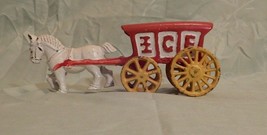 Vintage Cast Iron Ice Brand Wagon and Horse - £28.06 GBP