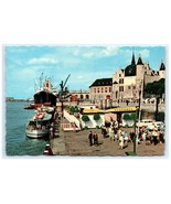 Le Steen Castle Waterfront Dockside Ships Antwerp Belgium 1960s Chrome P... - $7.00