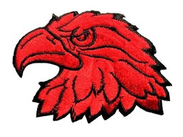 Large Back Patch Red Eagle Head Emblem Logo 8&quot; x 11&quot; Embroidered Iron On Shirts - £33.93 GBP
