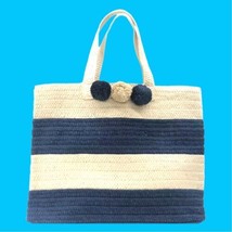 Beyond The Beach Bahama Mama Tote Bag In Natural/Navy New With Tags Msrp $132 - £67.10 GBP