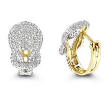 1.15Ct Round Cubic Zirconia Love Knot Hoop Earrings 14K Yellow Gold Plated - £68.74 GBP