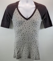 L) Woman Self Esteem Cotton Stretch Waffle Hooded V-Neck Shirt Medium - $11.87
