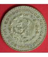 1966 Mexico Un 1 Peso .10 Silver Coin Morelos Estados Unidos Mexicanos G... - €12,27 EUR