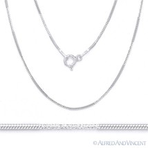 1mm Diamond-Cut &amp; Classic Snake Link .925 Sterling Silver Italian Chain Necklace - £16.35 GBP+
