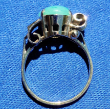 Earth mined Green Jadeite Jade Antique Engagement Ring 14k Solid Gold Statement - $5,885.25