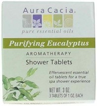NEW Aura Cacia Shower Tablets 3 Count Box Purifying Eucalyptus - £10.14 GBP