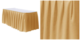 Table Skirt 14&#39; Linear Polyester for table 4 feet x 30&quot; - Gold - P01 - £99.00 GBP