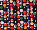 Cotton Billiards Balls Games Sports Pool Balls Fabric Print by the Yard ... - $12.95