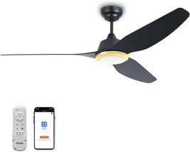 Ovlaim 56 Inch Smart Ceiling Fan With Lights And Remote Control, 6 Speed Quiet - £102.12 GBP