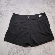 H&amp;M Shorts Womens 16 Black Casual Twill Mid Rise Chino Pleated Front NWT - $18.69