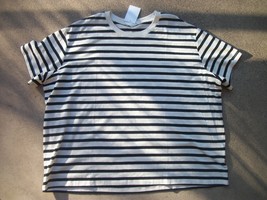 womens top H &amp; M nwt black white stipes xxl and xs - £11.71 GBP
