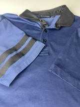 Devereux Men Golf Polo Shirt Pima Cotton Polyester Blend Blue Black Large L - £14.95 GBP