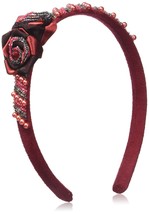 Caravan Head Band Decorated In Two (2) Tone Wrapped Rose And Multiple Be... - $17.00