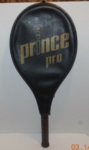 Vintage Prince Pro Tennis Racquet Racket 4 1/2” Genuine Black With Case - $24.27