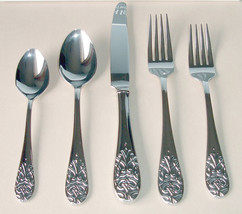 Vera Wang Harrow 5 Piece Place Setting Stainless Flatware New - £42.88 GBP