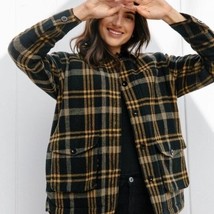 Jenni Kayne Womens Farmhouse Jacket Wool Blend Quilted Lining Yellow Black XXL - £232.56 GBP