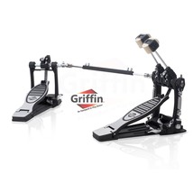 Double Kick Drum Pedal for Bass Drum by GRIFFIN - Deluxe Twin Set Foot Pedal - Q - £94.36 GBP